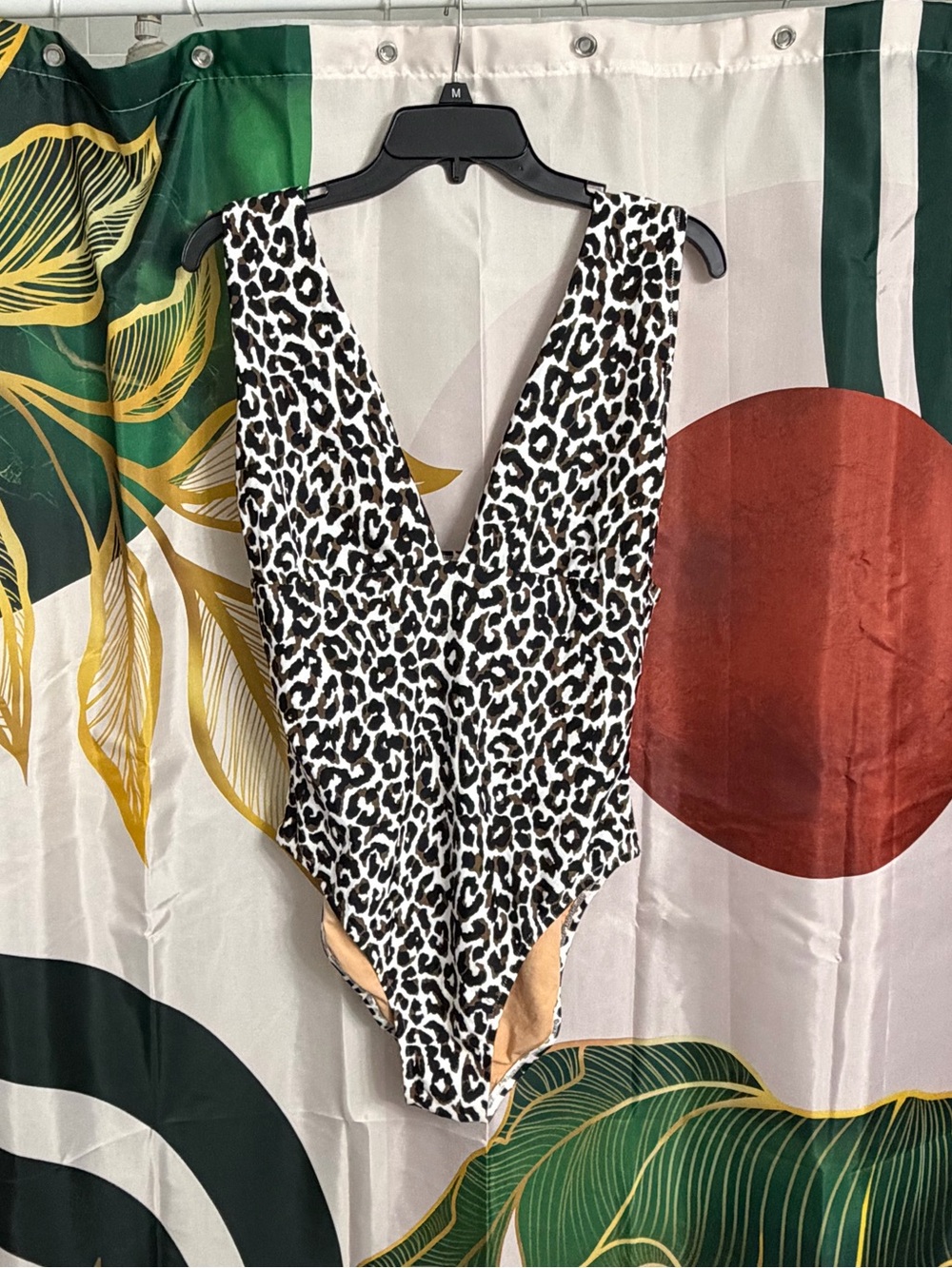 J. Crew Black & White Leopard Print Girls One-Piece Swimsuit